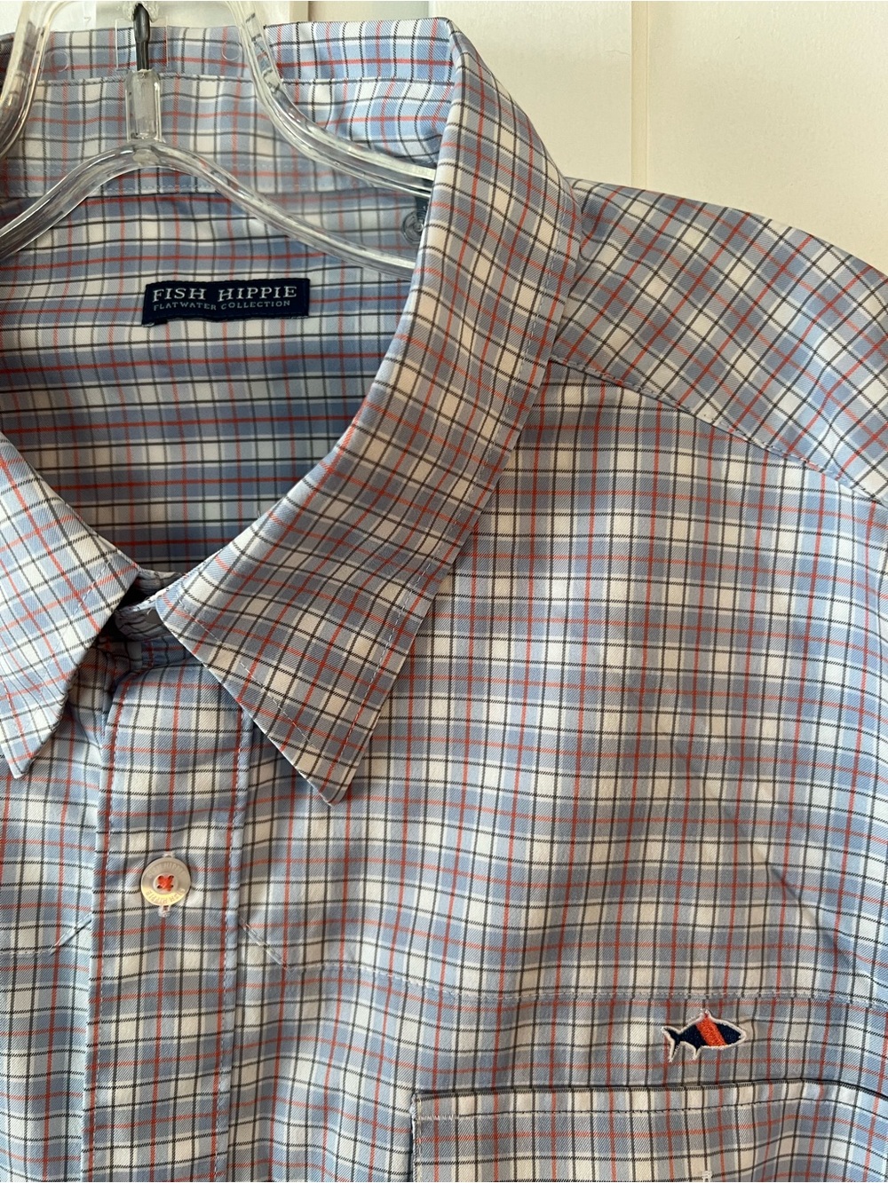 Fish Hippie Men’s Light Blue Plaid Short-Sleeve Button-Down Shirt